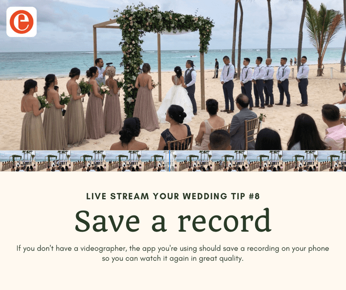 Save your wedding ceremony video