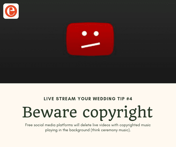 Ceremony music may be a reason your live stream is deleted